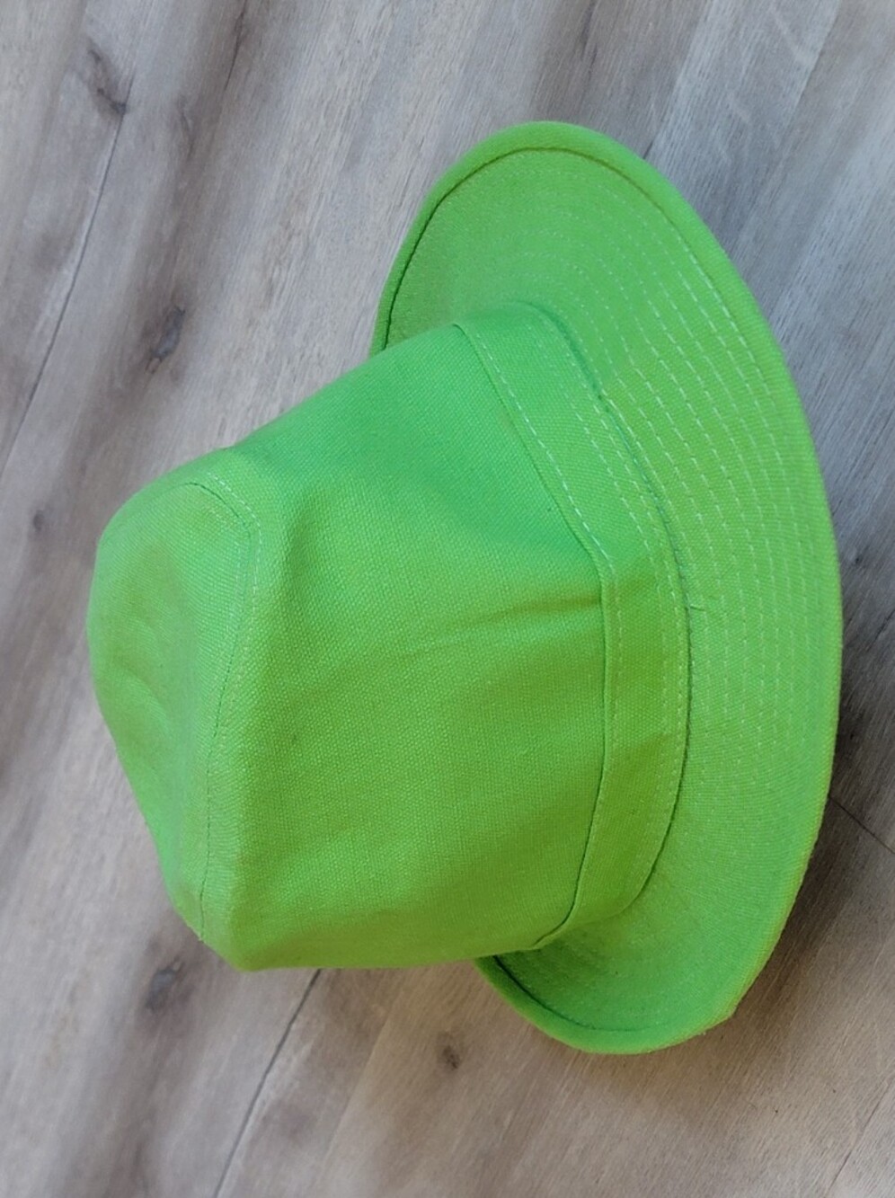 ☀️ Pop of Color! Lime Green Canvas Fedora Bucket Hat - 61cm/ 24 Inches